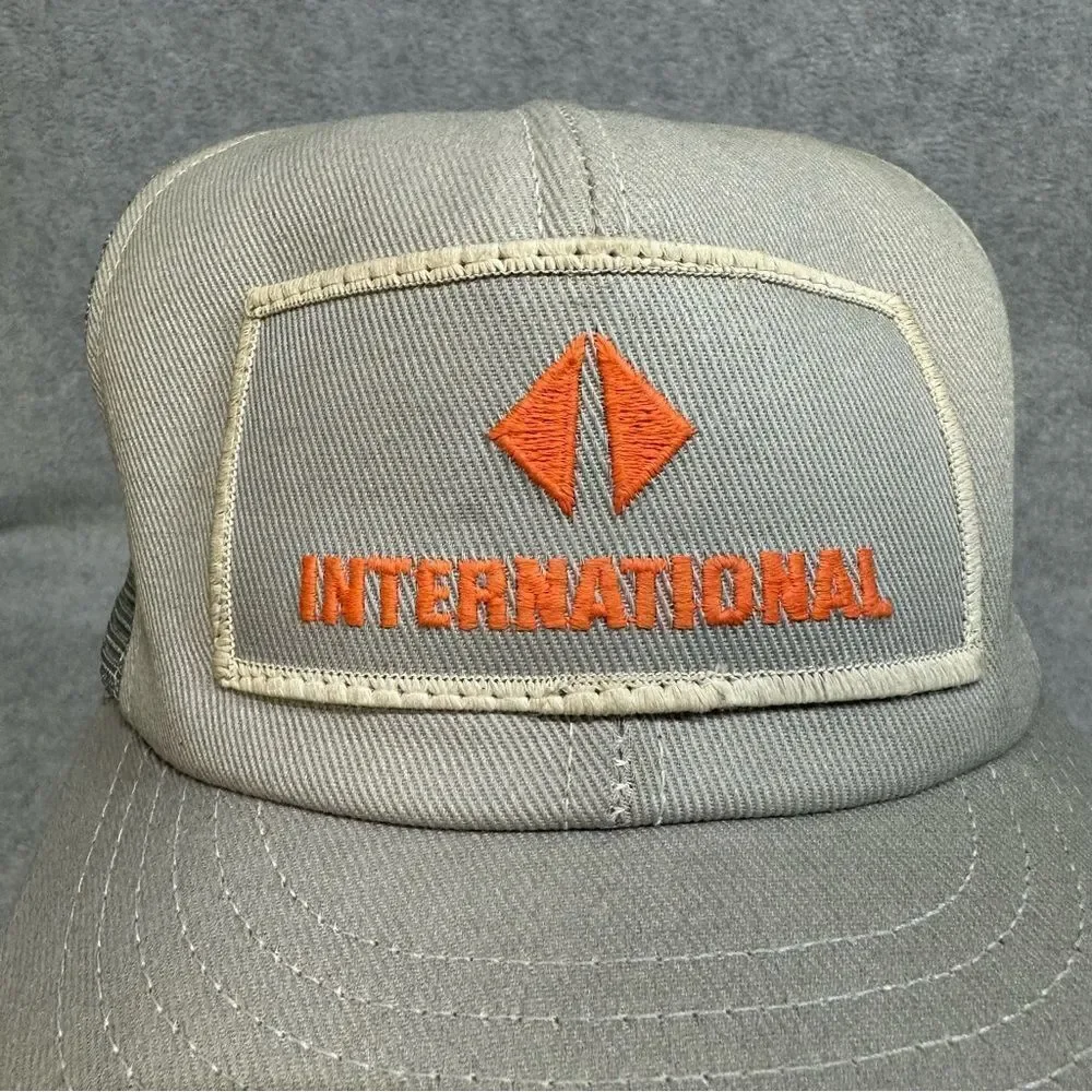 International Trucker Hat Cap Adult‎ Mesh Snapback Beige Adjustable Causal Work